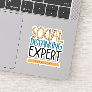 Pegatina Introvertido experto de distancias sociales