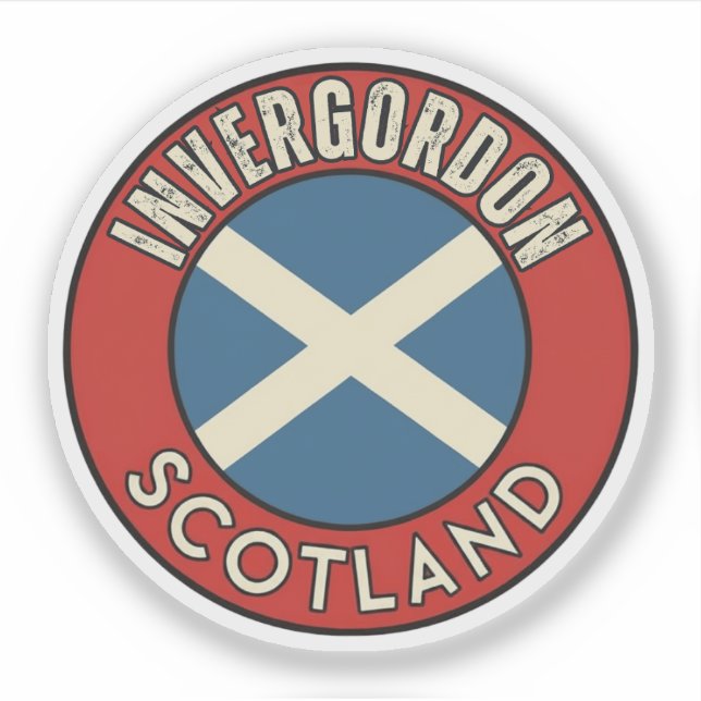 Pegatina Invergordon, Escocia (Anverso)