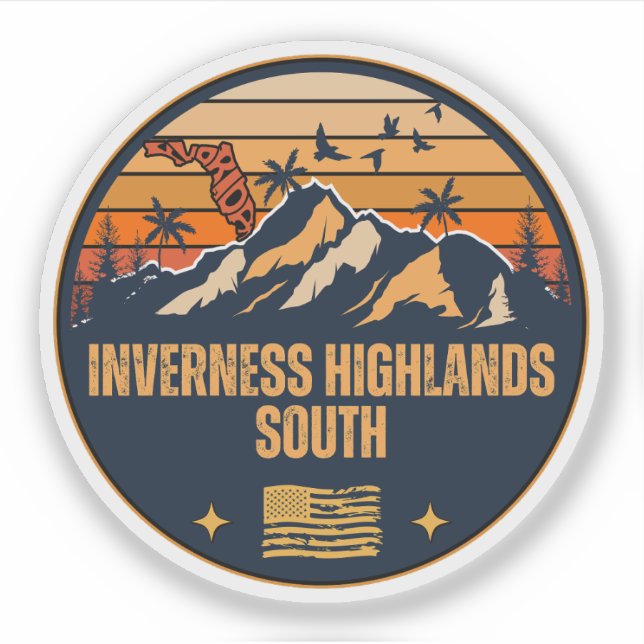 Pegatina Inverness Highlands South, Florida  (Anverso)