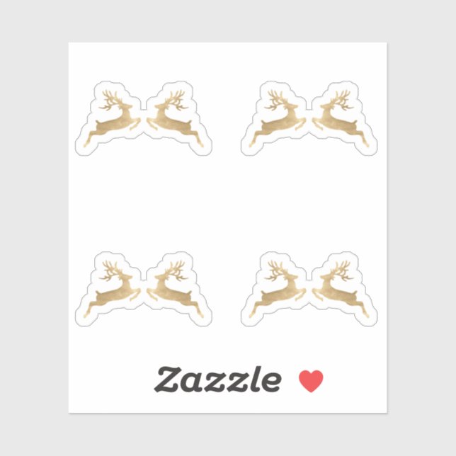 Pegatina Invierno de los Navidades de feriados de venados (Hoja)