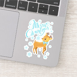 Pegatina Invierno Snowflakes Feliz Navidad Deer | Vacacione