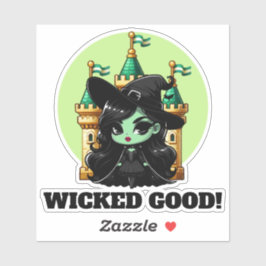 Pegatina Invitación a la Bruja Verde Ilegre