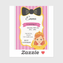 Invitación de cumpleaños de Princesa Rosa | zazzle