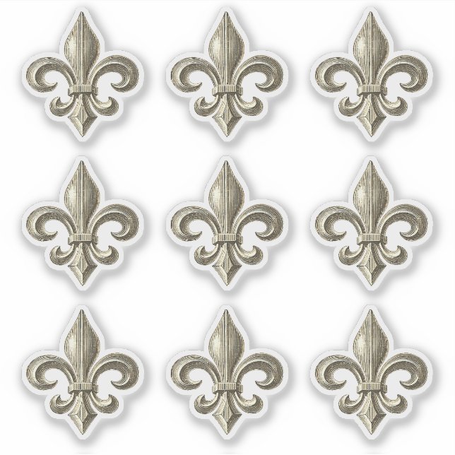 Pegatina Invitación de la vieja flor de liis francesa (Anverso)