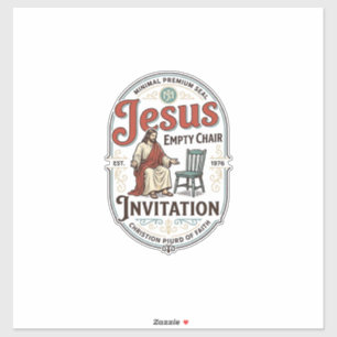 Pegatina Invitación de silla vacía de Jesús Invitación de s