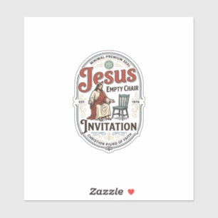 Pegatina Invitación de silla vacía de Jesús Invitación de s