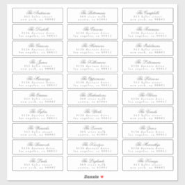 Pegatina Invitado de la dirección de caligrafía clásica gri