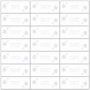 Pegatina Invitado moderno de invierno de copo de nieve azul