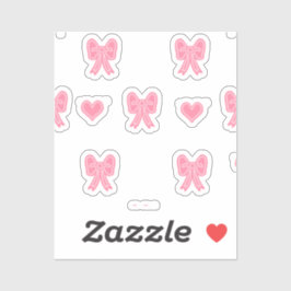 Pegatina iPhone / iPad case Cute Pink Bows and Hearts Coque
