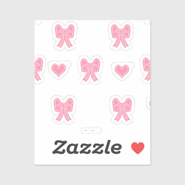 Pegatina iPhone / iPad case Cute Pink Bows and Hearts Coque (Hoja)