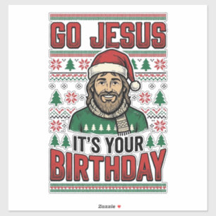 Pegatina Ir Jesús Cumpleaños Navidad Camiseta Vintage