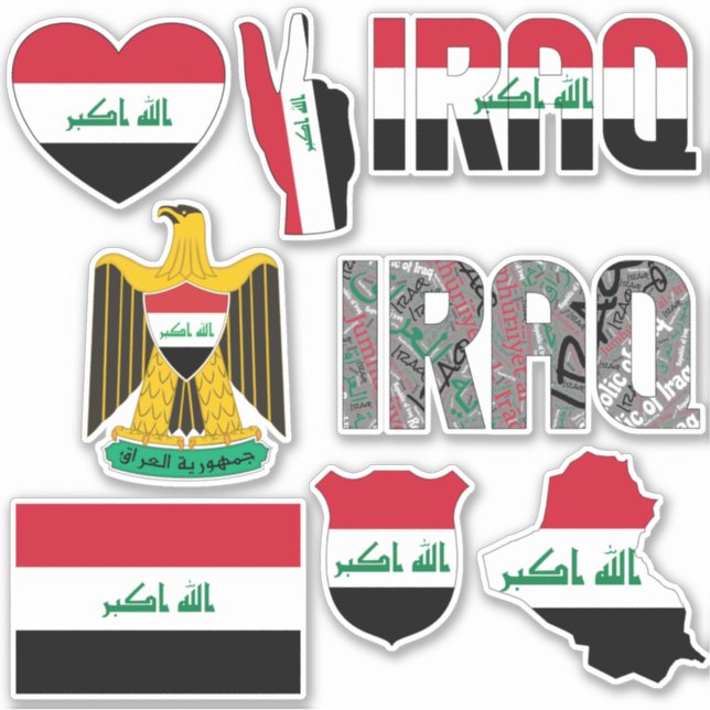 Pegatina Iraq asombroso da forma a símbolos nacionales (Anverso)