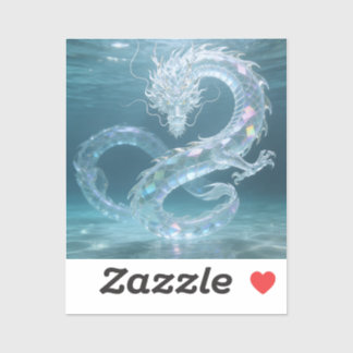 Pegatina Iridescent Water Dragon Art Fantasy Dragon Design