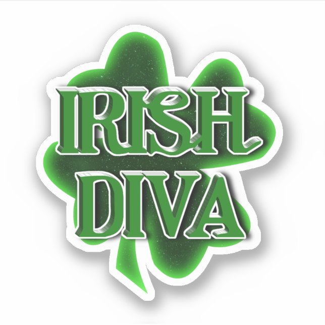 Pegatina Irish Diva St. Patrick's Day (Anverso)