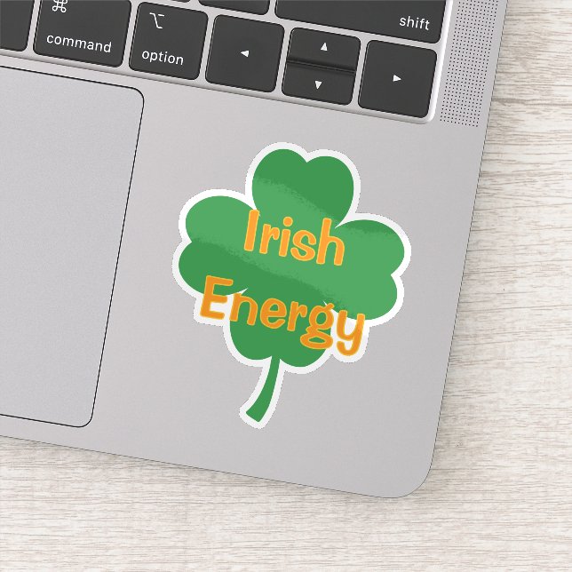 Pegatina Irish Energy Four-Leaf Clover St Patrick's Day (Detalle)