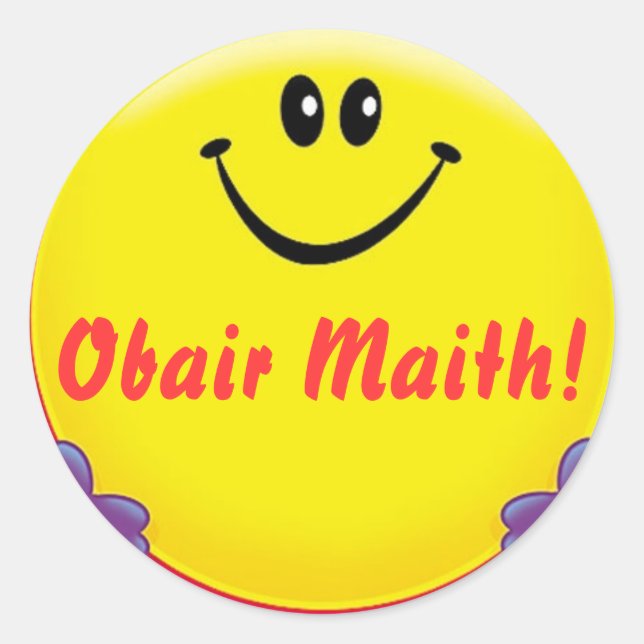 Pegatina irlandés de recompensa Obair Maith = Buen (Anverso)