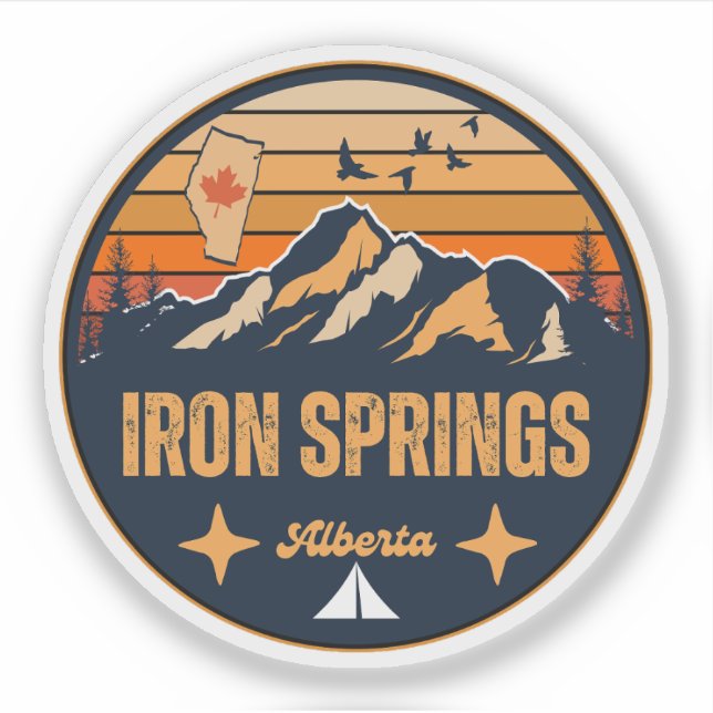 Pegatina Iron Springs, Alberta (Anverso)