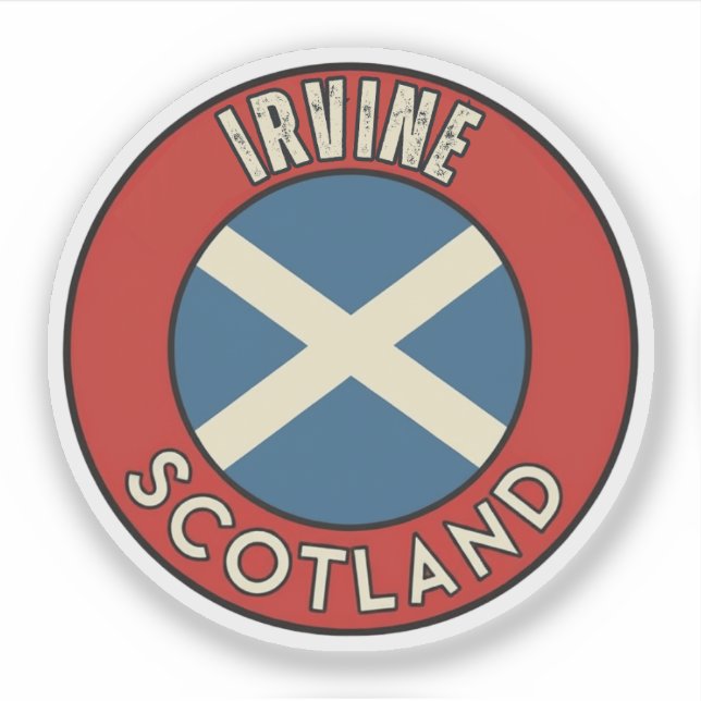 Pegatina Irvine, Escocia (Anverso)