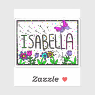 Pegatina Isabella - El nombre Isabella Dibujo caprichoso