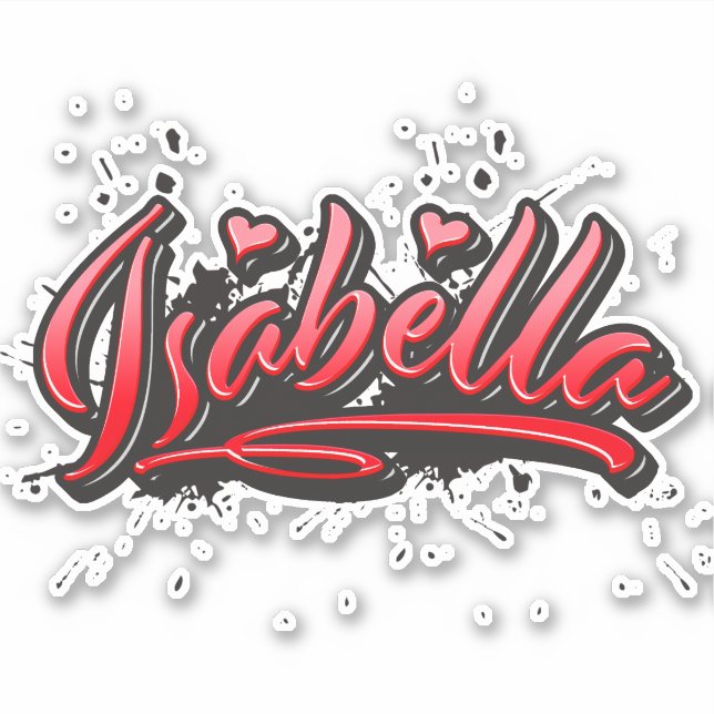Pegatina Isabella red Heart Graffiti Aufkleber Sticker (Anverso)