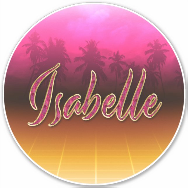 Pegatina Isabelle Vorname Name pink Aufkleber Sticker (Anverso)