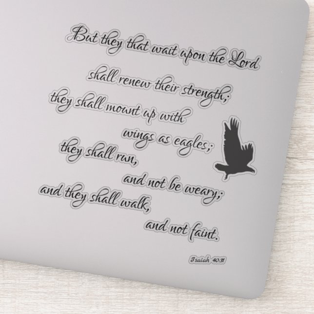 Pegatina Isaiah Eagles Bible Verse (Detalle)