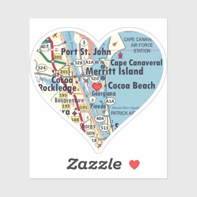 Pegatina Isla Amor Merritt Florida (Hoja)