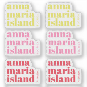 Pegatina Isla Anna Maria Florida rosa amarillo moderno 