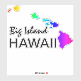 PEGATINA ISLA BIG - ISLAS HAWAII NEON RAINBOW