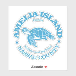 Pegatina Isla de Amelia (tortuga marina)