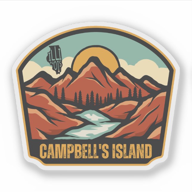 Pegatina Isla de Campbell, Illinois  (Anverso)