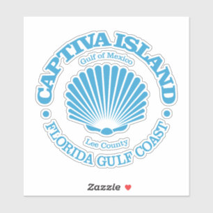 Pegatina Isla de Captiva (concha de mar)