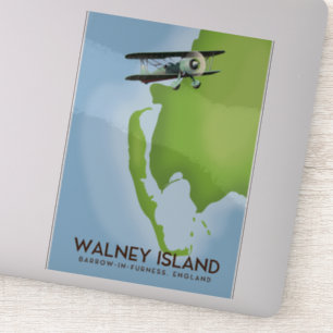 Pegatina Isla de Walney, Madriguera-En-Furness, mapa de