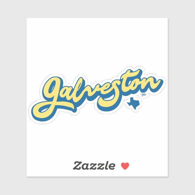 Pegatina Isla Galveston Texas (Hoja)