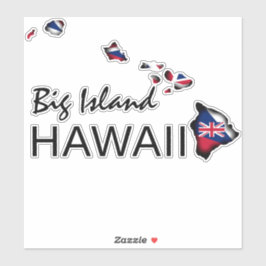 Pegatina ISLA GRANDE - ISLAS HAWAII Bandera HI BLK