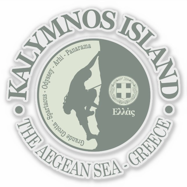 Pegatina Isla Kalymnos (escalada) (Anverso)