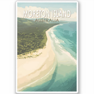Pegatina Isla Moreton Australia Viaje arte cosecha