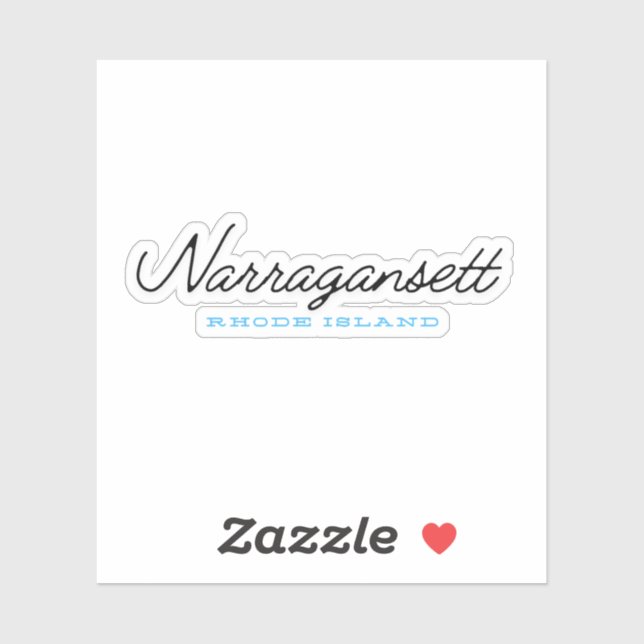 Pegatina Isla Narragansett Rhode (Hoja)
