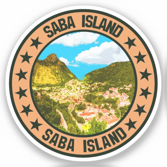 Pegatina Isla Saba (Anverso)