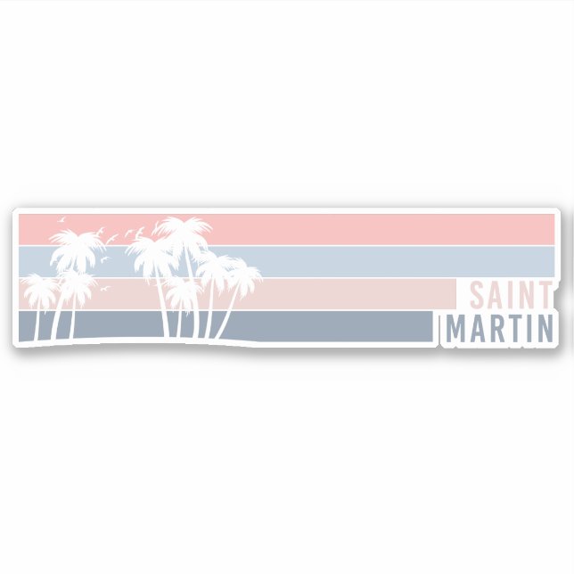 Pegatina Isla Saint Martin St Maarten (Anverso)