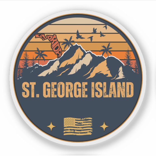 Pegatina Isla St. George, Florida (Anverso)