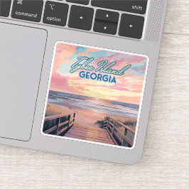 Pegatina Isla Tybee Georgia Sunrise Beach Savannah