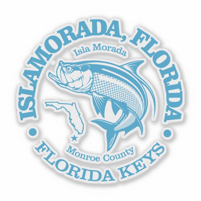 Pegatina Islamorada (tarpón) (Anverso)