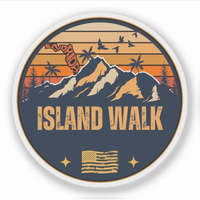 Pegatina Island Walk, Florida  (Anverso)