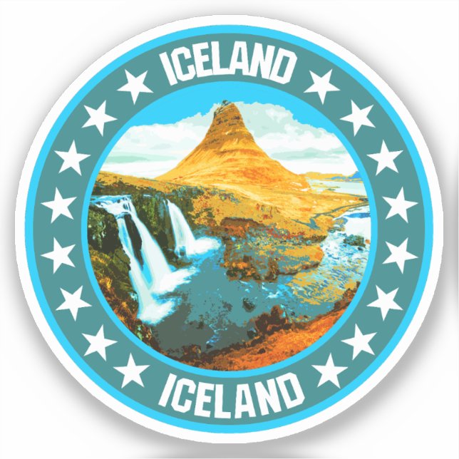 Pegatina Islandia (Anverso)