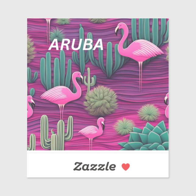 Pegatina Islas abc de Aruba Caribe vacaciones Caribe (Hoja)