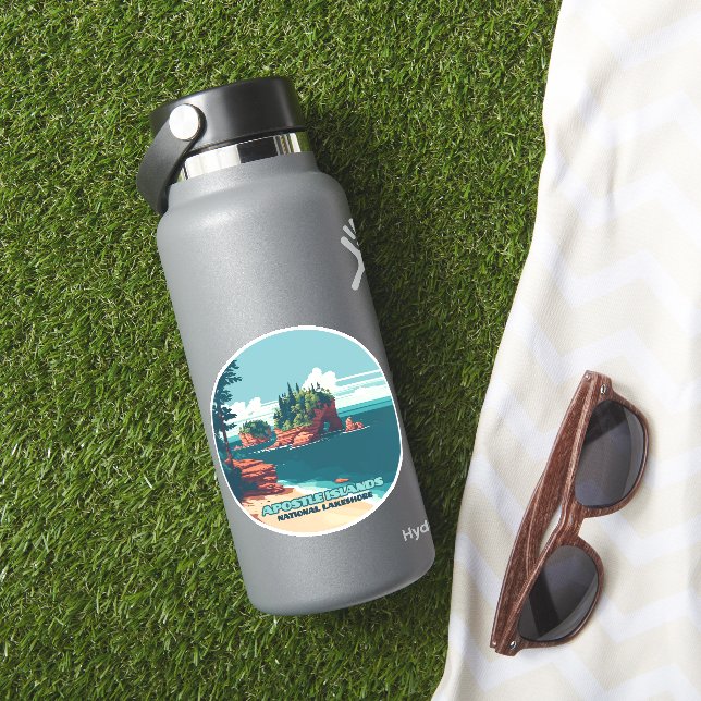 Pegatina Islas Apóstol Lakeshore Wisconsin Retro (HydroFlask Insitu)
