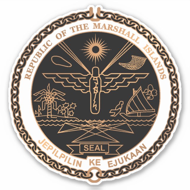 Pegatina Islas Marshall (Anverso)