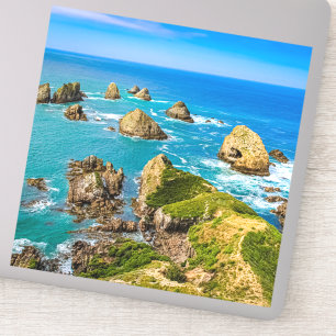 Pegatina Islas Nugget Point, Nueva Zelandia