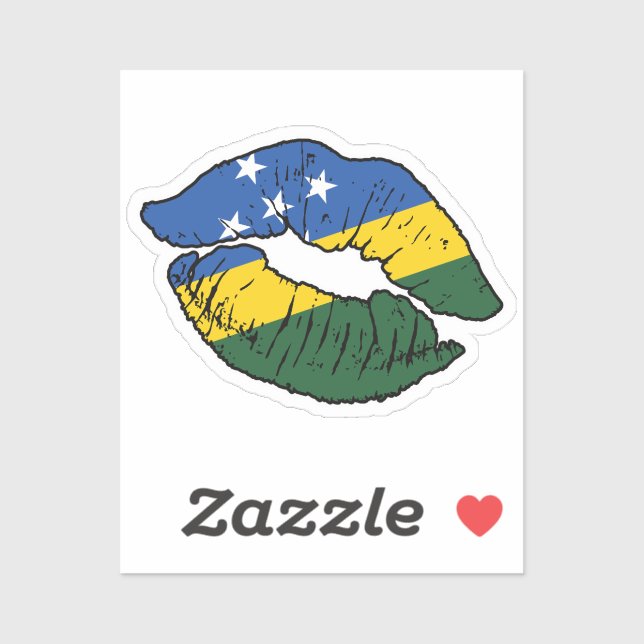 Pegatina Islas Salomón Amor por el pintalabios (Hoja)